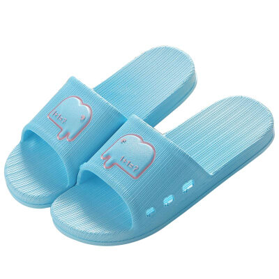 

Lovers couple bathroom slippers cute elephant bath plastic soft bottom sandals pink 3839 LJ89-88