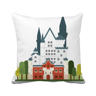 

Germany New Swan Castle Architecture Square Throw Pillow Insert Cushion Cover Home Sofa Decor Gift