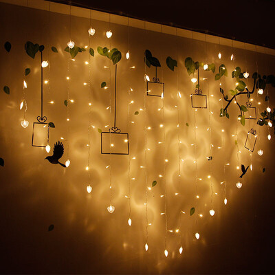 

Gong Xun LED lights flashing lights lights love curtains lights Valentines Day heart-shaped lights wedding wedding room decoration romantic confession lights love warm white