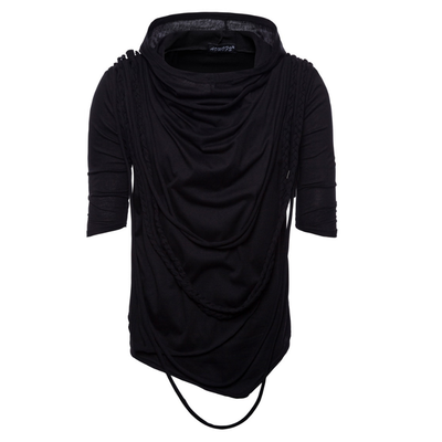 

Summer Mens Fashion Short Sleeved T-shirt Male Cotton Hooded Hip Hop Shirts Casual Slim Fit Street Mens Shirts Clothing Tops
