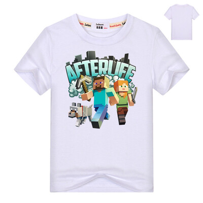 

Minecraft Alex & Friends Girls Boys t Shirt 3-13 Kids Video Game Tee 2018 Summer New Run Away Приключения Топы Детская одежда
