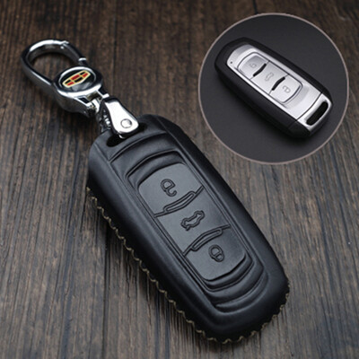 

Cheda Pinjili Key Bag New Emgrand Leather Key Set Bo Yue Dihao GS Vision SUV X1 Emgrand GL Borui EV Panda King Kong Car Keychain Smart Three Button Black