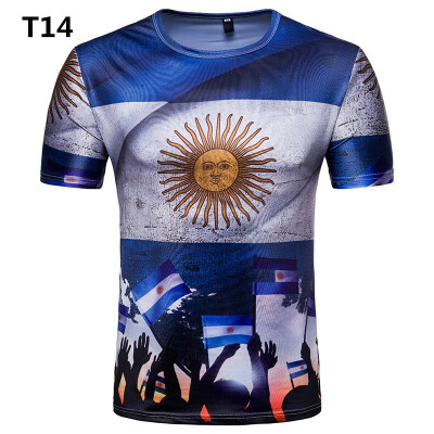 

Summer New Mens T-Shirt WorldCup Printed Football T-shirt Casual Commemorative T-shirt Sports Running Fitness Exercise