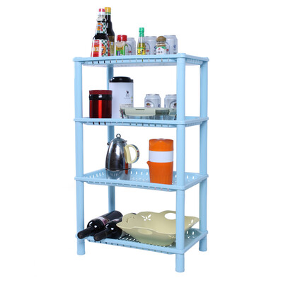 

Ailaiya bathroom kitchen rack storage rack plastic rectangular finishing frame four layers blue J1805