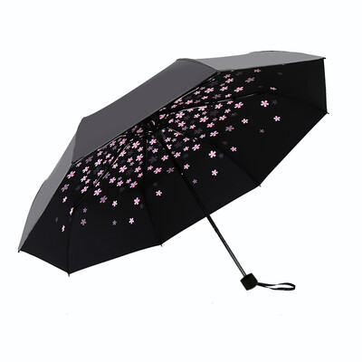 

Cmon cherry blossom 50 percent umbrella sun umbrella female sunscreen UV umbrella umbrella umbrella black plastic umbrella folding ultra light 8 bone five fold umbrella