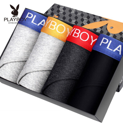 

Playboy mens underwear briefs 95 cotton underwear men loose breathable u convex waist elastic mens pants 4 strips 5857B multicolor