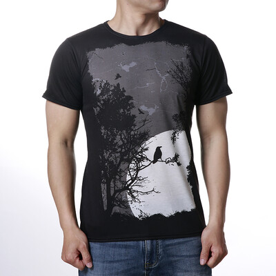 

Black Mens Printed O-Neck Short Sleeve T-Shirts
