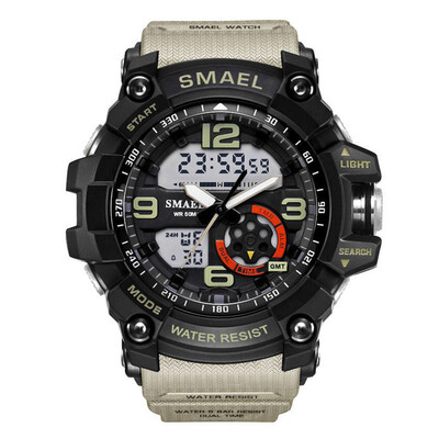 

Military Watches Army Men's Wristwatch LED Quartz Watch Digtial Dual Time Men Clock 1617 reloj hombre Sport Watch Army