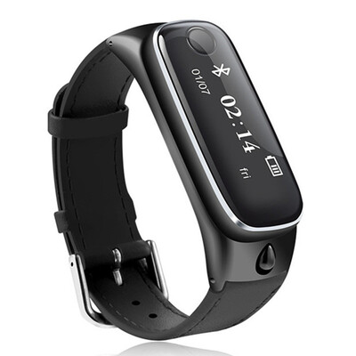 

Smart Bracelet band Bluetooth 40 Headsets Sleep Monitor Fitness Tracker for IOS Android Phone Call Watch Information Push Ear