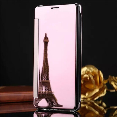 

Iphone X88 Plus Luxury Mirror View Mirror PU Cover Flip Smart Clear Window Phone Case