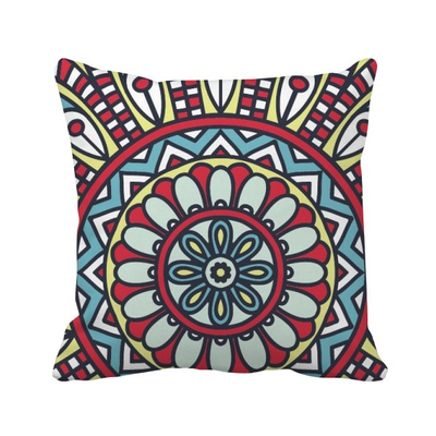 

Printing Repeat Cloth Red Blue Colorful Art Square Throw Pillow Insert Cushion Cover Home Sofa Decor Gift