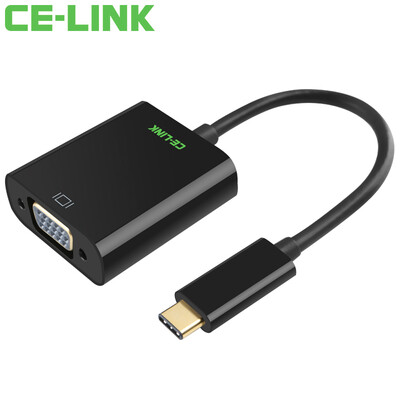 

CE-LINK Type-C to VGA Converter USB-C31 Adaptor Adapter Conversion Line Apple Mac Laptop Expansion Dock TV Projector 1101