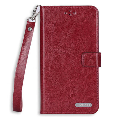 

Genuine Leather flip Case For Samsung S6 S7 S8 Plus Note 8 Oil wax Leather buckle Phone Cover lanyard desgin