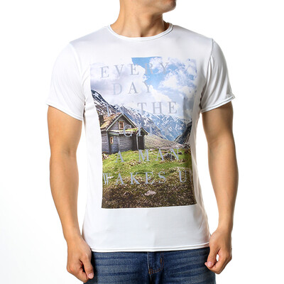 

Mens Summer Sky House Printed Short Sleeve Shirt