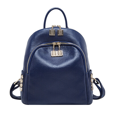 

Boyatu leather backpack fashion Korean college wind ladies bag travel backpack female Danshan powder