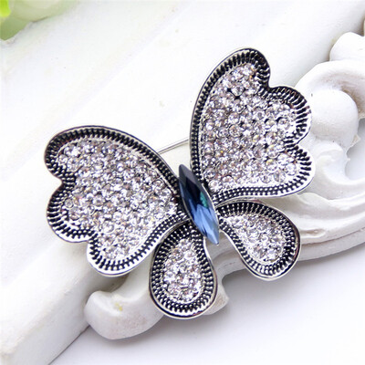 

Великолепная Австрия Rhinestone бабочка цветок брошь Pin женщин антикварные золотые цвета насекомых броши ювелирные изделия дамы H