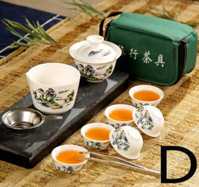 

11pcs Set Chinese Travel Kung Fu Tea Set Ceramic Portable Teacup Porcelain Service Gaiwan Tea Cups Mug of Tea Ceremony Teapot