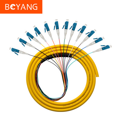 

BOYANG BY-ST12 Telecom-grade fiber optic jumper 15 meters 12 core ST bundle pigtail single mode ODF fiber frame terminal box wiring