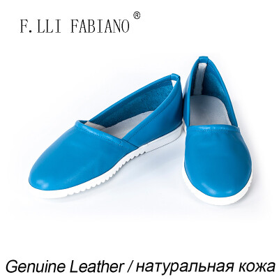 

FLLIFABIANO Shoes Flat Genuine Leather Shoes Casual Style Women Thin Shoes JS1302-188 Sky Blue Comfortable Simple Walking Shoe