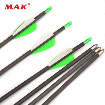 

6 pcs Pure Carbon Arrow Length 30 Inches Spine 700 Diameter 56 mm for CompoundRecurve Bow Archery Hunting