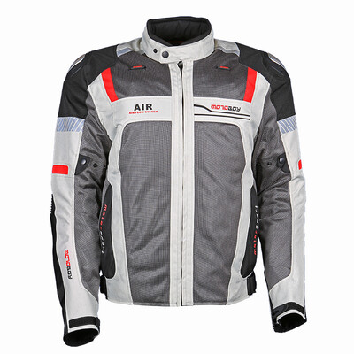 

MOTOBOY motorcycle Jersey mesh breathable shatter-resistant belt protector fashion men&women jacket pull suit racing suit J01 gray 2XL