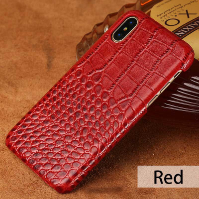 

LANGSIDI Genuine Leather Phone Case For iPhone X Case Crocodile Texture Back Cover