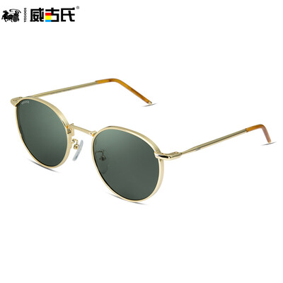 

Weigu VEGOOS sunglasses female sunglasses polarized driving glasses retro tide mirror 3178 gold frame green gray tablets