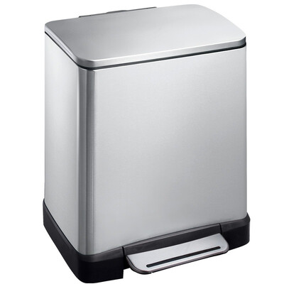 

Jingdong supermarket can be EKO stainless steel trash cans home pedal large flip European-style quiet trash cans 9268MT sand steel 12L