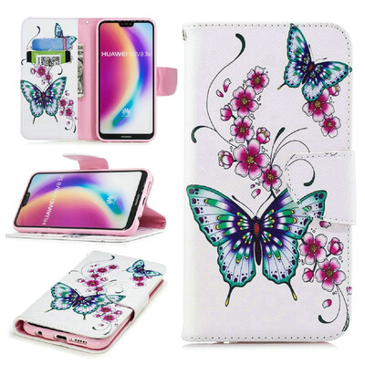 

BEFOSPEY Painting PU LeatherSoft TPU Card Slot Stand Wallet Case For Huawei P20 Lite584"