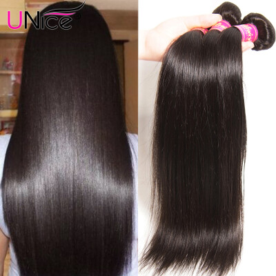 

UNICE HAIR Peruvian Straight Hair Weave Natural Color Human Hair Extension 8-30 Inches Virgin Hair Bundles Can Be Colored Free Shi