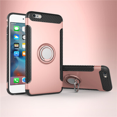 

Apple Iphone 66S Plus Armor Car Magnetic Suction Ring Bracket Silicon TPU Hard PC Phone Case