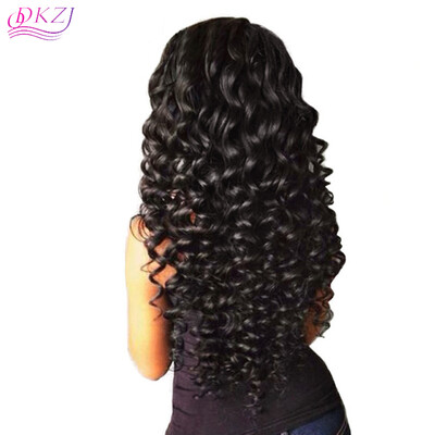 

QDKZJ Grade Glueless Lace Front Wigs Deep Wave 8-24inch Unprocessed Brazilian Virgin Human Hair Wigs Seven HairGrade 9A Glueles