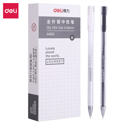 

Deli deli square inch 038mm black gel pen full needle pen pen 12 A405