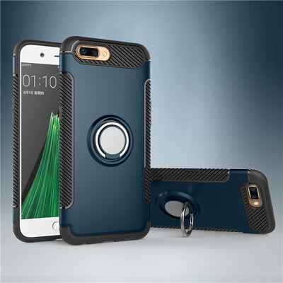 

OPPO R11R11S Armor Car Magnetic Suction Ring Bracket Silicon TPU Hard PC Phone Case
