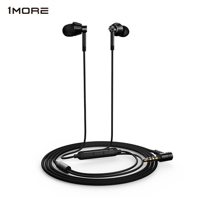 

1MORE magic double unit ring iron earphone E1017 in-ear earphone wire control with wheat phone headset black