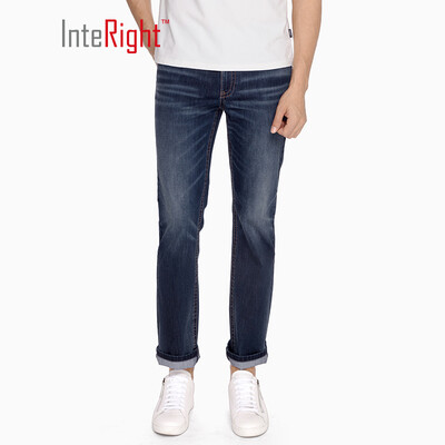 

INTERIGHT jeans mens straight casual cycling quick-drying jeans dark blue 30M