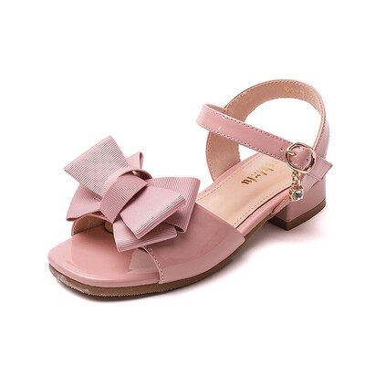 

Girls Sandals 2018 New Bow Tie Parties Princess Shoes Childrens Beach Shoes Primary School Students Summer Flat
