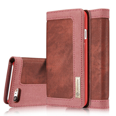

Iphone 7 Plus8 Plus Luxury Canvas Villus Vintage Multi-function Wallet Card Clip Protection Cover Stand Phone case