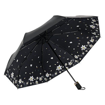 

JUST MODE Sun umbrella female sunscreen color plastic folding UV umbrella rain rain umbrella 30 off - black jasmine