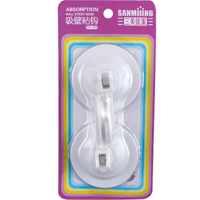 

Three beautifully glued stick hook transparent suction wall hook large 1290 2 loaded load weight 30kg