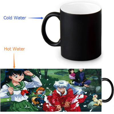 

Inuyasha 350ml12oz Heat Reveal Mug Color Change Coffee Cup Sensitive Morphing Mugs Magic Mug Milk Tea Cups