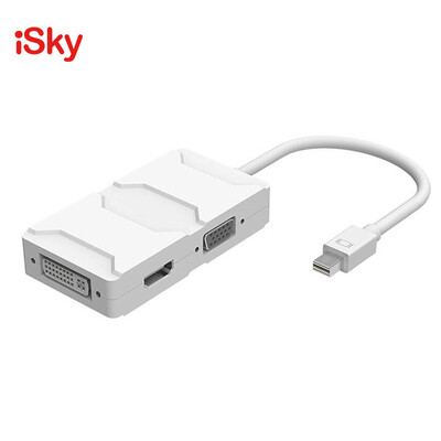 

Isky Apple Mini DP to HDMIVGADVI Triple Converter Mini Displayport Thunderbolt Interface MacBook Pro Connect Monitor White