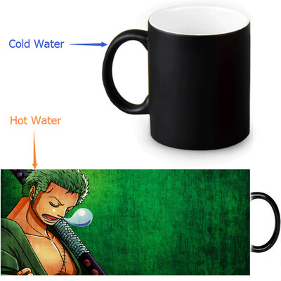

One Piece Zoro 350ml12oz Heat Reveal Mug Color Change Coffee Cup Sensitive Morphing Mugs Magic Mug Milk Tea Cups