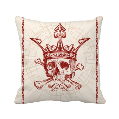 

Hearts Spade Red Crown Skeleton Poker Card Square Throw Pillow Insert Cushion Cover Home Sofa Decor Gift
