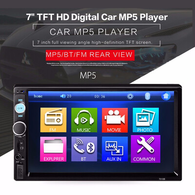 

7010B 7 inch Bluetooth V20 TFT Screen Car Audio Stereo MP5 Player 12V Auto Video Support AUX FM USB SD MMC Remote Control