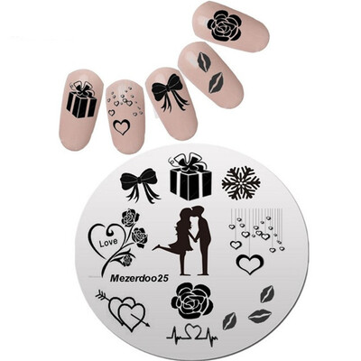

Nail Art Image Creative Design Valentine Girlfriend Stamping Nail Art Templates Manicure Stencils Nail Polish Tools Mezerdoo 25