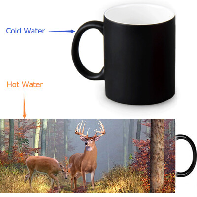 

Deer 350ml12oz Heat Reveal Mug Color Change Coffee Cup Sensitive Morphing Mugs Magic Mug Milk Tea Cups