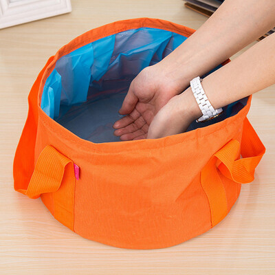 

Shouyou outdoor travel collapsible washbasin washbasin portable storage washbasin washbasin fishing bucket orange