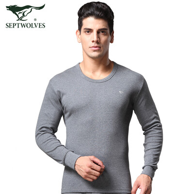 

Seven wolves Qiuyi Qiuku mens thermal underwear cotton base thin suit mens round neck autumn&winter cotton sweater 98101A wine red XXL