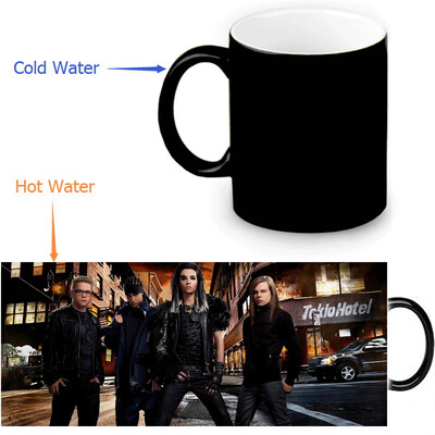 

Tokio Hotel 350ml / 12oz Heat Reveal Mug Color Change Чашка кофе Чувствительные морфинговые кружки Волшебная чашка для чайных чашек